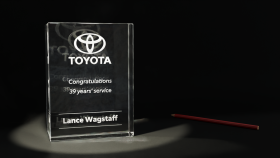 Retirement crystal for Tasman Toyota