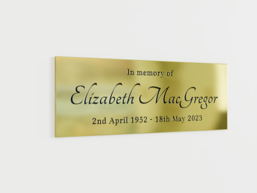 Plaque Brass In Memory of - Example